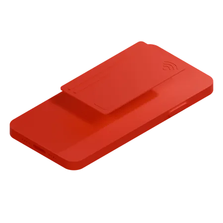 Tarjeta de crédito roja llena  3D Icon