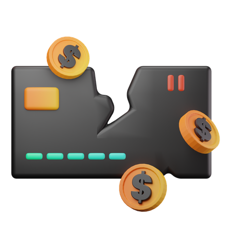 Tarjeta de crédito rota  3D Icon