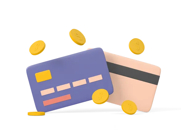 Tarjeta de crédito y efectivo  3D Icon