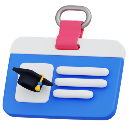 Credencial de estudiante  3D Icon