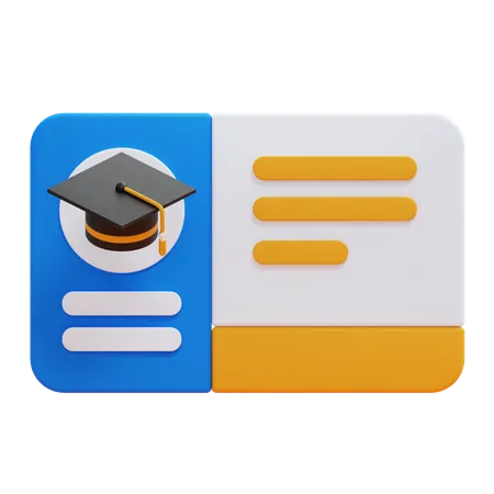 Credencial de estudiante  3D Icon