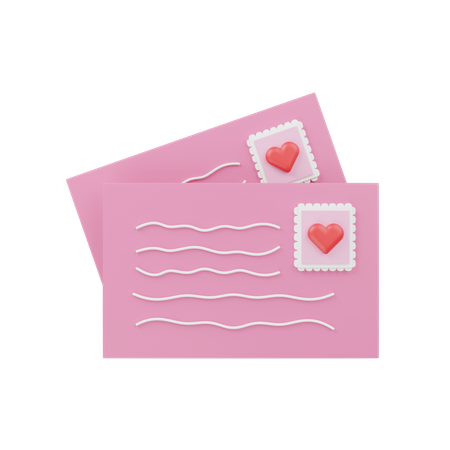 Tarjeta de felicitación con temática de corazón  3D Icon