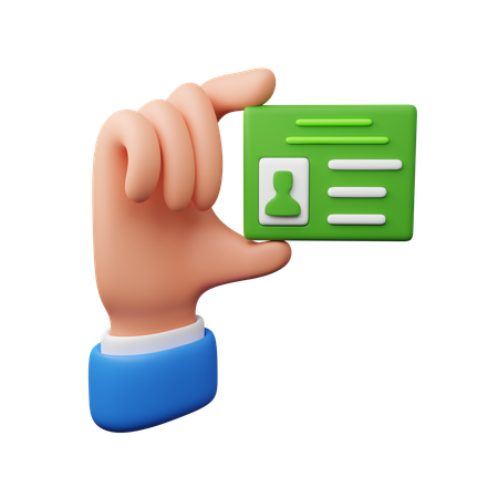 Tarjeta de identidad que lleva en la mano  3D Icon