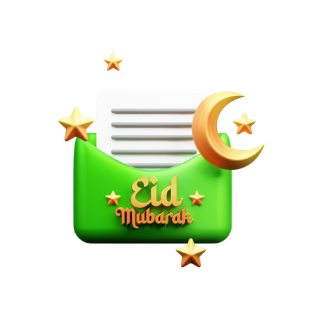 Tarjeta de invitación eid  3D Icon