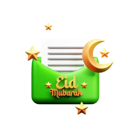 Tarjeta de invitación eid  3D Icon