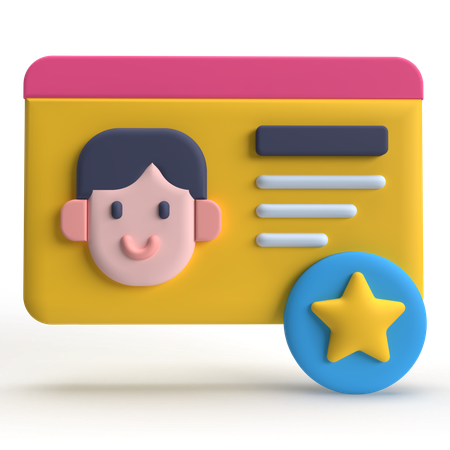 Tarjeta de membresia  3D Icon