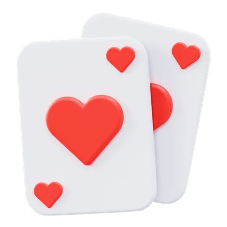 Tarjeta de póquer del corazón  3D Icon