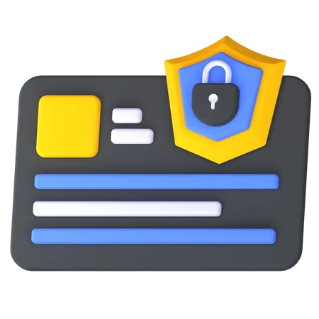 Tarjeta de seguridad  3D Icon