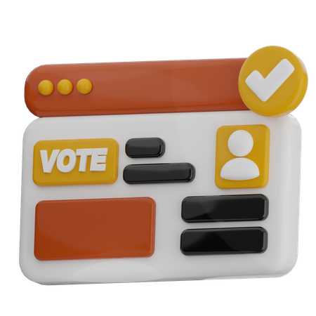 Tarjeta de votacion  3D Icon