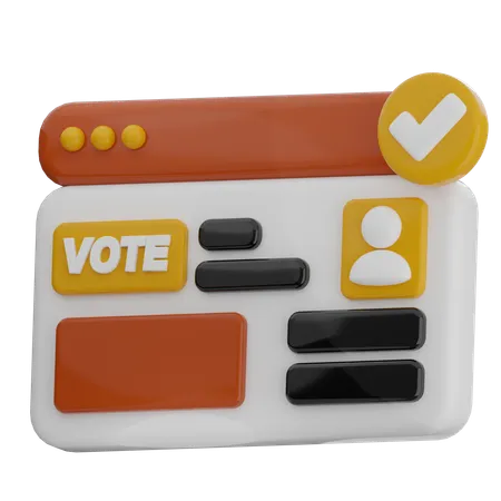 Tarjeta de votacion  3D Icon