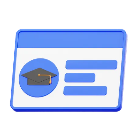 Tarjeta de estudiante  3D Icon