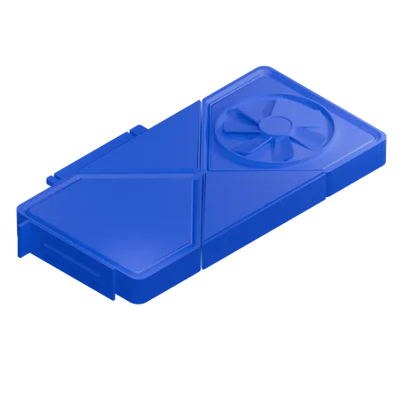 Tarjeta gráfica de un solo ventilador  3D Icon