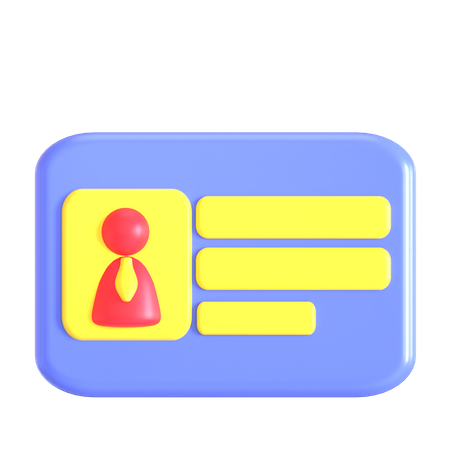 Tarjeta de identificación  3D Icon