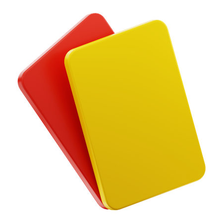Tarjeta roja y amarilla  3D Icon
