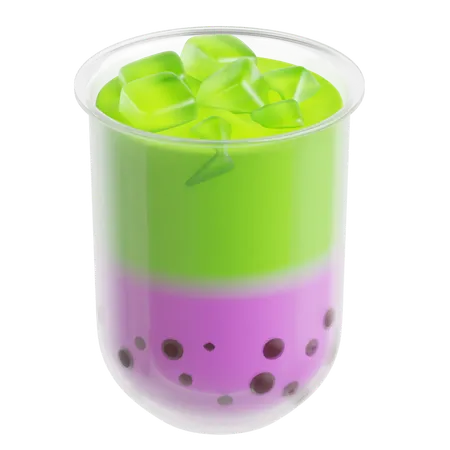 Taro Matcha Bubble Tea  3D Icon