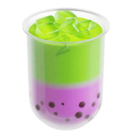 Taro Matcha Bubble Tea  3D Icon