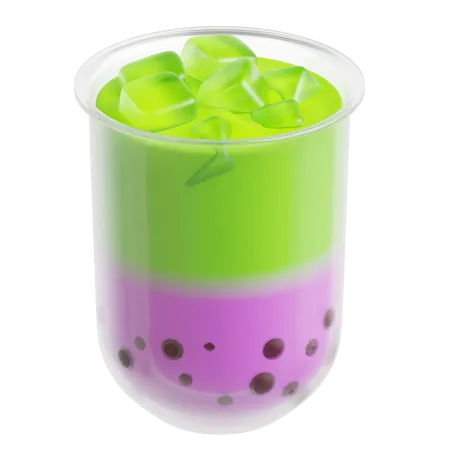 Té de burbujas de taro matcha  3D Icon