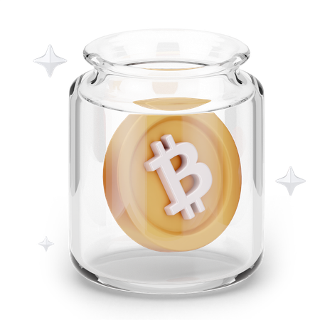 Tarro de bitcoin  3D Icon