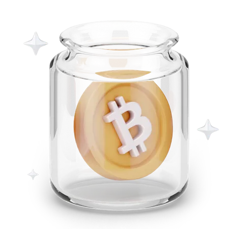 Tarro de bitcoin  3D Icon