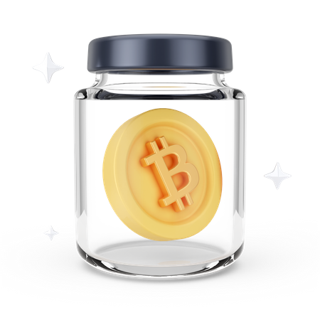 Tarro de bitcoin  3D Icon