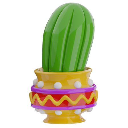 Tarro de cactus  3D Icon