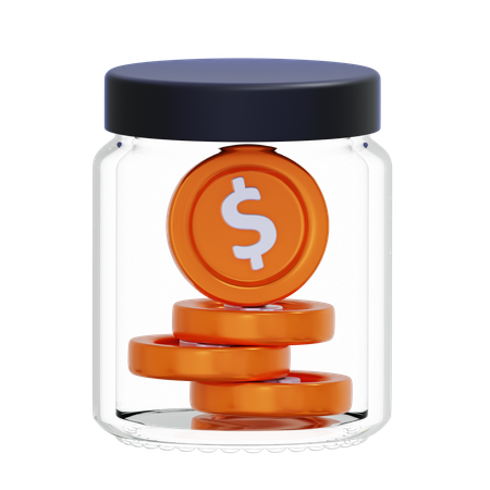 Tarro de dinero  3D Icon