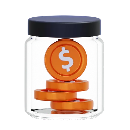 Tarro de dinero  3D Icon