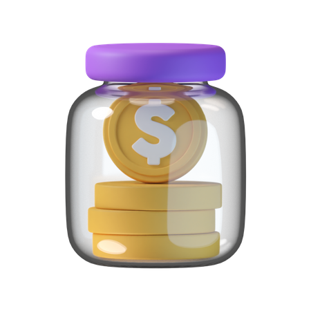 Tarro de dinero  3D Icon