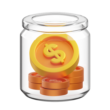 Tarro de dinero  3D Icon