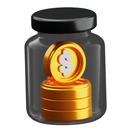 Tarro de monedas  3D Icon