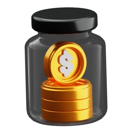 Tarro de monedas  3D Icon