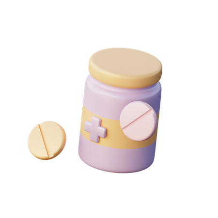 Tarro de pastillas  3D Illustration