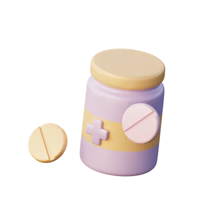 Tarro de pastillas  3D Illustration