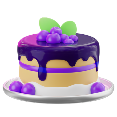 Tarta de queso con bayas  3D Icon