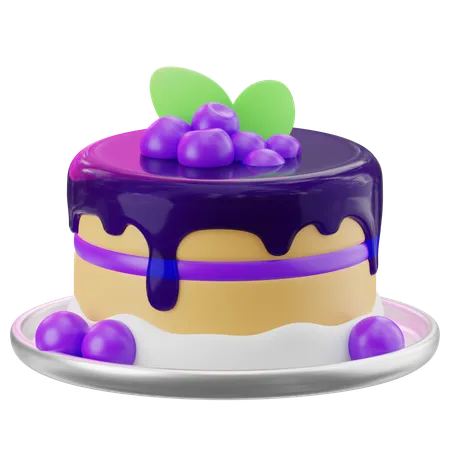 Tarta de queso con bayas  3D Icon