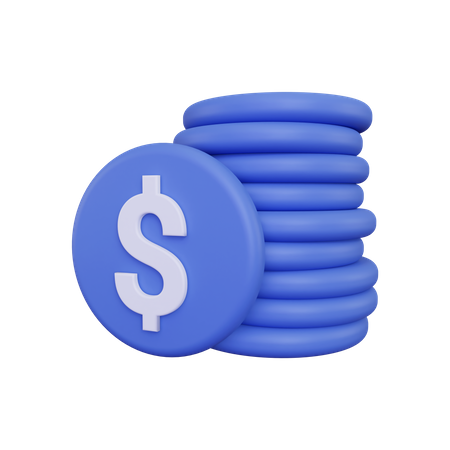 Tas de pièce d'un dollar  3D Icon