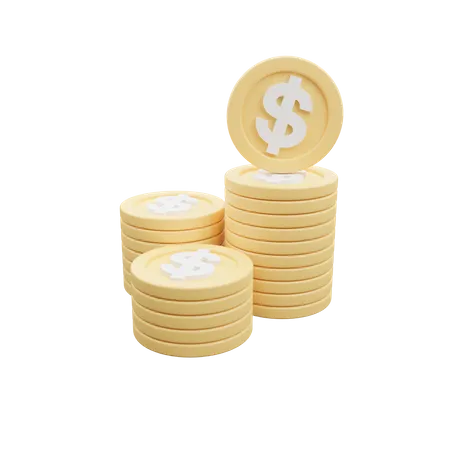 Tas de pièces de monnaie  3D Icon