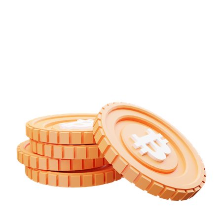 Pile de pièces Bitcoin  3D Illustration