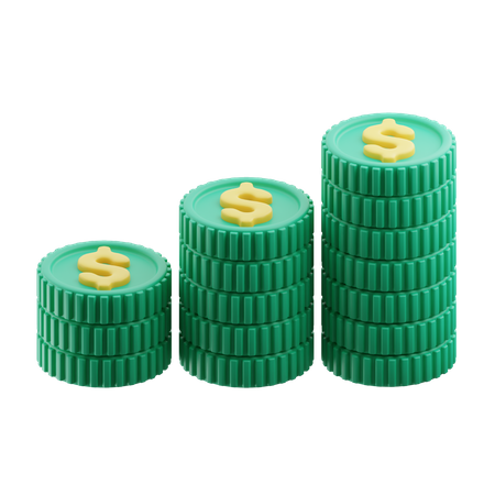 Tas de pièces de monnaie  3D Icon