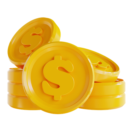 Tas de pièces d'un dollar  3D Icon