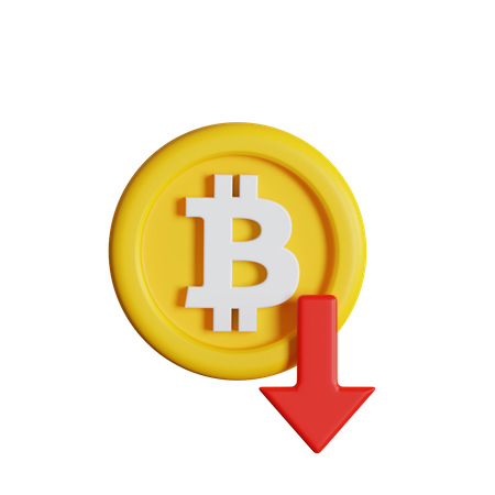 Tasa de bitcoin hacia abajo  3D Icon