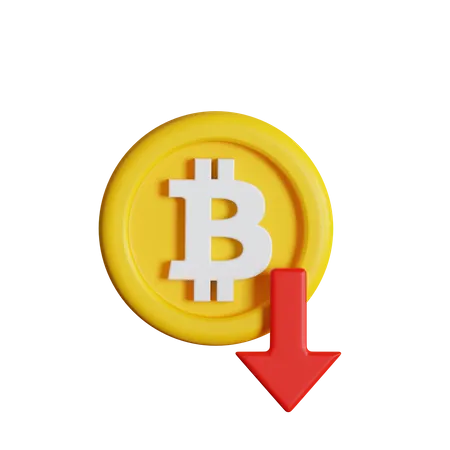 Tasa de bitcoin hacia abajo  3D Icon