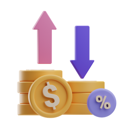 Tasa de interés fiscal  3D Icon