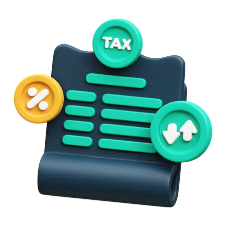 Las tasas de impuestos  3D Icon