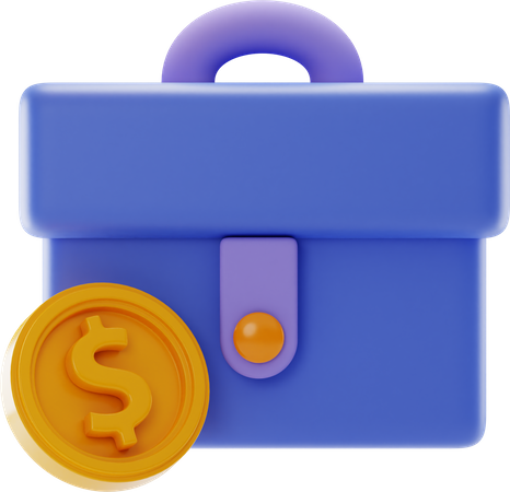 Tasche dollar münze  3D Illustration