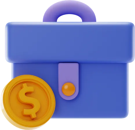 Tasche dollar münze  3D Illustration