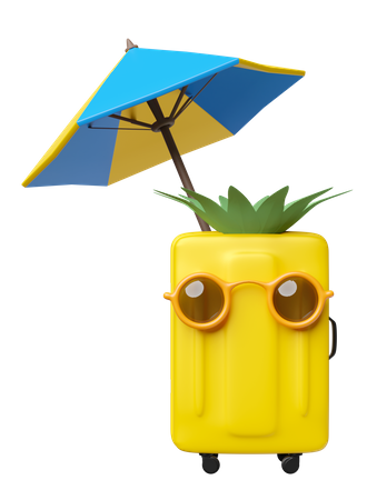 Tasche mit Regenschirm  3D Icon