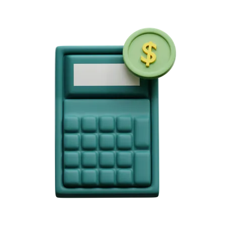 Taschenrechner und Dollarmünze  3D Icon