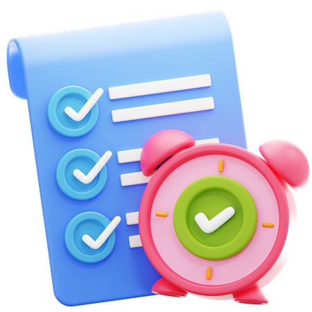 Task Completed on Time  3D Icon