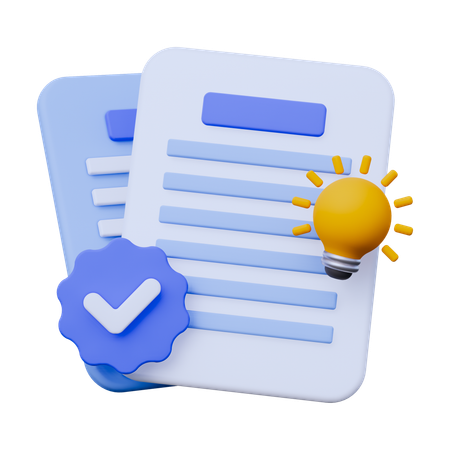 Task documents with lightbulb  3D Icon